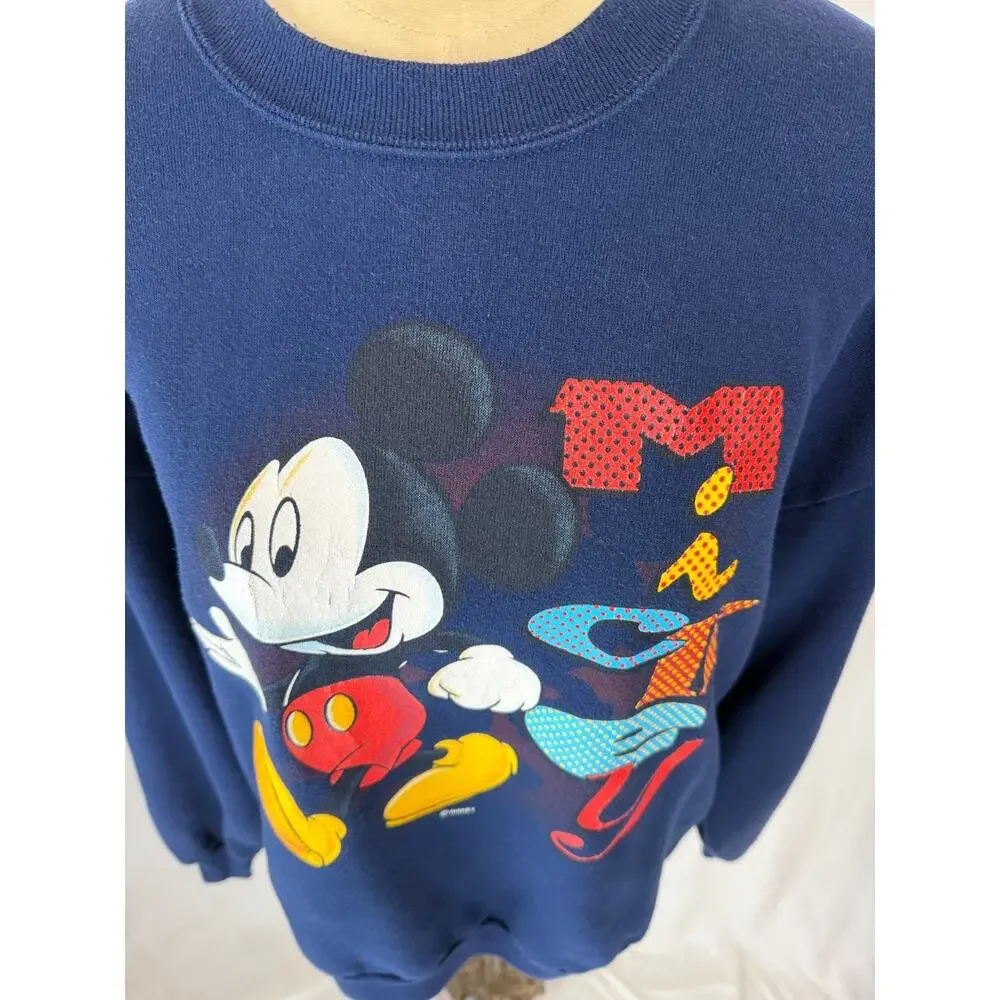 90's Vintage Mickey Mouse Unlimited Disney Crewneck Sweatshirt #0129 LARGE - Picture 5 of 9